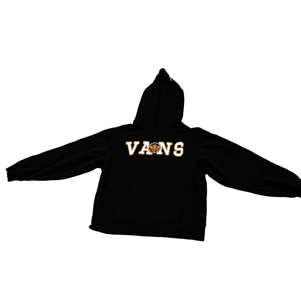 Vans Slack & Field Black Pullover Hoodie Sweatshirt Women Small Graphic Logo